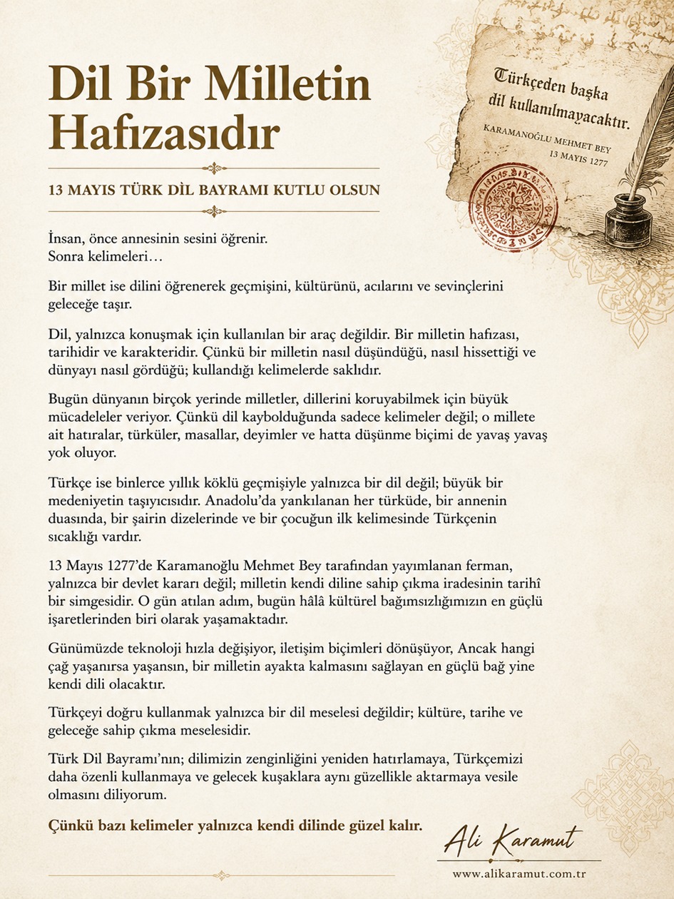 DİL Bir Milletin Hafızasıdır.